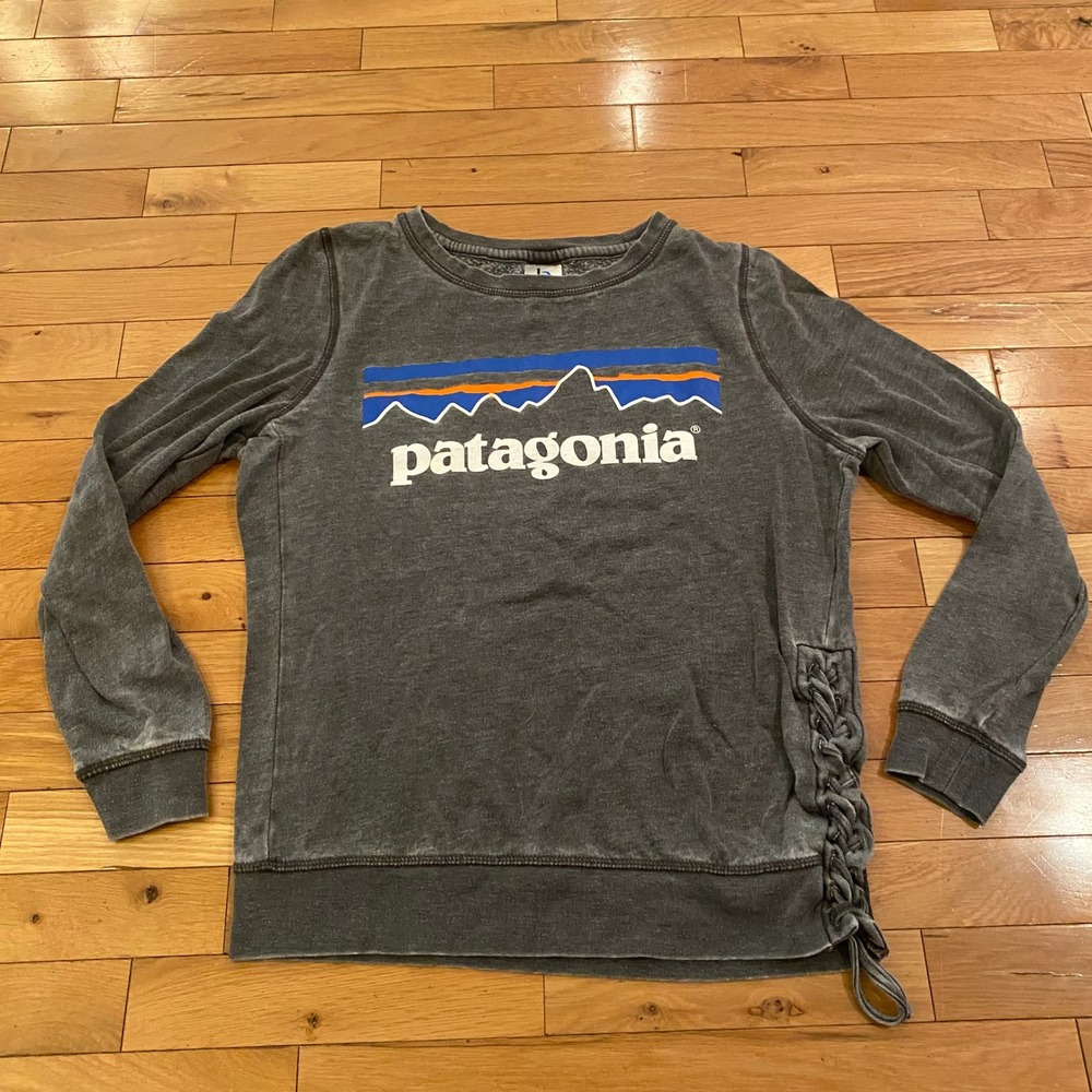 Boxercraft Patagonia Graphic Side Lace Sweatshirt Charcoal Grey Womens Medium